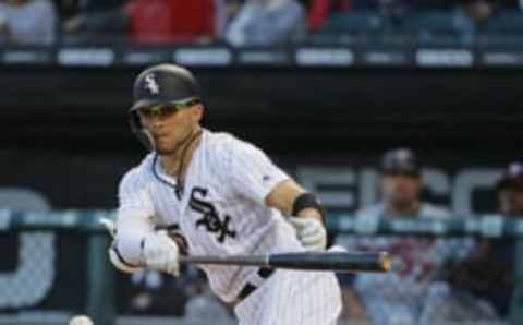 CHICAGO, IL – MAY 04: Yolmer Sanchez #5 of the Chicago White Sox bunts against the Minnesota Twins at Guaranteed Rate Field on May 4, 2018 in Chicago, Illinois. The Twins defeated the White Sox 6-4. (Photo by Jonathan Daniel/Getty Images)