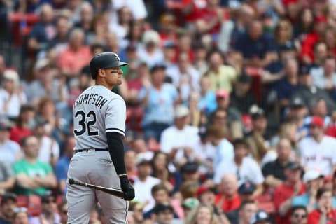 BOSTON, MA – JUNE 09: Trayce Thompson #32 of the Chicago White Sox looks on after striking out at the top of the ninth inning of the game against the Boston Red Sox at Fenway Park on June 9, 2018 in Boston, Massachusetts. (Photo by Omar Rawlings/Getty Images)