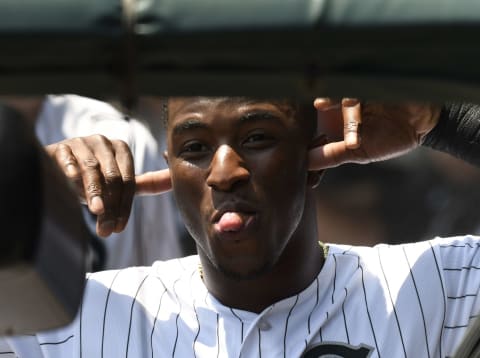 CHICAGO, IL – JUNE 16: Tim Anderson #7 of the Chicago White Sox makes a face to the camera inside the dugout before the game against the Detroit Tigers on June 16, 2018 at Guaranteed Rate Field in Chicago, Illinois. (Photo by David Banks/Getty Images)