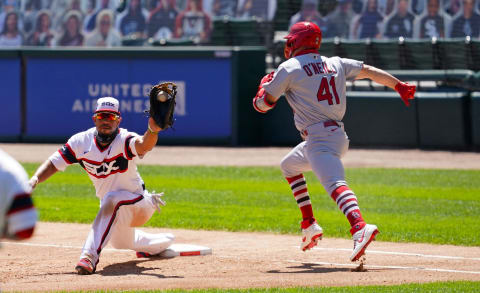 Jose Abreu, L, of the Chicago White Sox. Mandatory Credit: Mike Dinovo-USA TODAY Sports