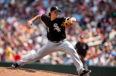 Jul 31, 2016; Minneapolis, MN, USA; Chicago White Sox relief pitcher Carson Fulmer (51) pitches to the Minnesota Twins in the game at Target Field. The Twins win 6-4. Mandatory Credit: Bruce Kluckhohn-USA TODAY Sports