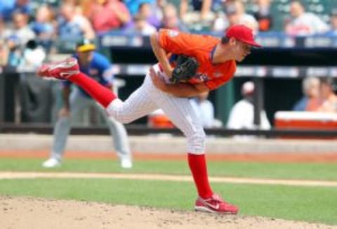 Jul 14, 2013; Flushing , NY, USA; USA pitcher Jesse Biddle throws a pitch during the 2013 All Star Futures Game at Citi Field. Mandatory Credit: Brad Penner-USA TODAY Sports