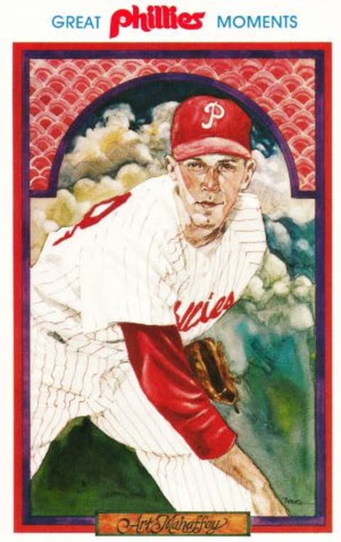 Mahaffey’s record-setting 1961 effort was honored as part of a card series given out to fans for the 1983 celebration of the franchise’ first century.