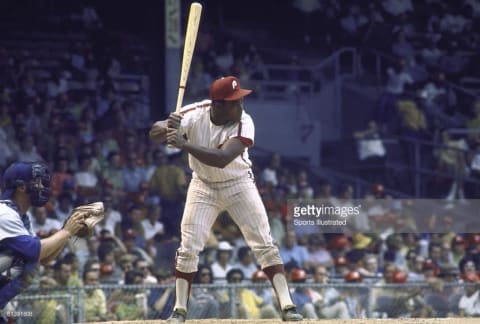 Taylor accumulated 2,007 career hits across parts of 19 MLB seasons. He had 1,511 of those with the Phillies, good for the #12 spot on the club’s all-time list through the 2015 season. (Photo credit: Getty Images)