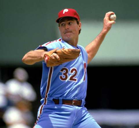 In the 1980 season, Hall of Famer Steve Carlton won 24 games, combining with righty Dick Ruthven (17) as the most recent Phillies combo of pitchers to reach the 40-wins mark. (Photo credit: realclearsports.com)