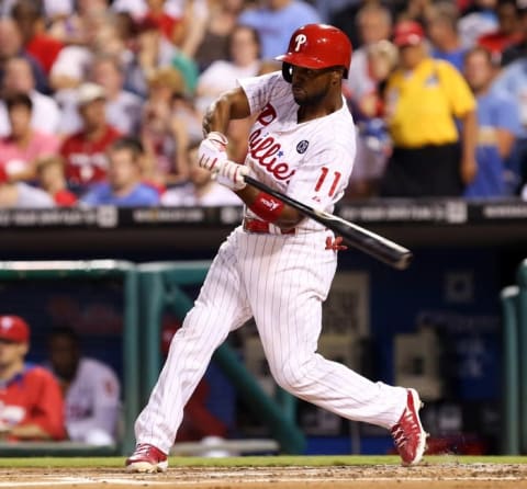 We can argue over whether JRoll is the greatest hitter in Phillies franchise history, but there is no argument over who is at the top of the club’s all-time Hits list. (Photo Credit: Bill Streicher-USA TODAY Sports)