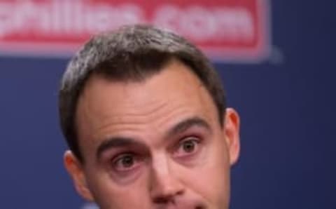 Oct 26, 2015; Philadelphia, PA, USA; Philadelphia Phillies general manager Matt Klentak may have landed an ace with his first big trade. (Photo Credit: Bill Streicher-USA TODAY Sports)