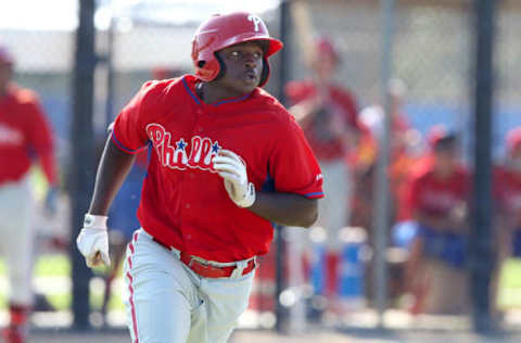 22 AUG 2015: Randolph performs for the Phillies during a Gulf Coast League game between the GCL Phillies and the GCL Blue Jays at the Bobby Mattick Training Center in Dunedin, Florida in 2015.