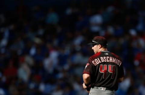 Jun 22, 2016; Toronto, Ontario, CAN; Arizona Diamondbacks first baseman Goldschmidt (44) during MLB game action against the Toronto Blue Jays at Rogers Centre. Mandatory Credit: Kevin Sousa-USA TODAY Sports