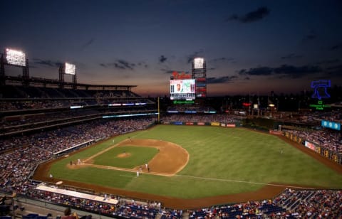 Jul 20, 2016; Philadelphia, PA, USA; General view at dusk during a game between the Philadelphia Phillies and the Miami Marlins at Citizens Bank Park. The Philadelphia Phillies won 4-1. Mandatory Credit: Bill Streicher-USA TODAY Sports