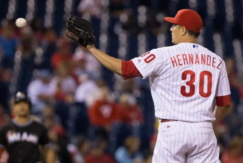 David Hernandez – One of only three relievers to pitch OK for the Phillies (Mandatory Credit: Bill Streicher-USA TODAY Sports)