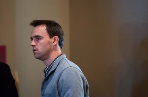 Nov 8, 2016; Scottsdale, AZ, USA; Philadelphia Phillies general manager Matt Klentak during the MLB general managers meeting at the Omni Scottsdale Resort. Mandatory Credit: Mark J. Rebilas-USA TODAY Sports