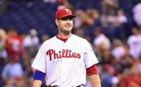 Sep 17, 2016; Philadelphia, PA, USA; Philadelphia Phillies first baseman Tommy Joseph (19) smiles after final out against the Miami Marlins at Citizens Bank Park. The Phillies defeated the Marlins, 8-0. Mandatory Credit: Eric Hartline-USA TODAY Sports