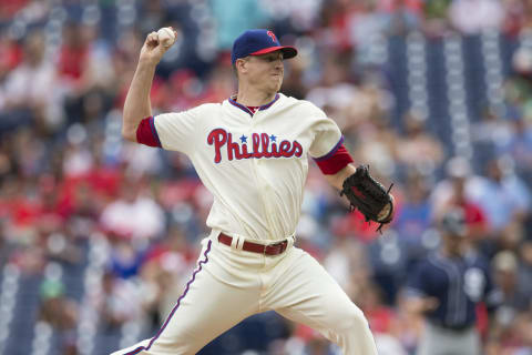 PHILADELPHIA, PA – JULY 22: Nick Pivetta #43 of the Philadelphia Phillies throws a pitch in the top of the first inning against the San Diego Padres at Citizens Bank Park on July 22, 2018 in Philadelphia, Pennsylvania. (Photo by Mitchell Leff/Getty Images)