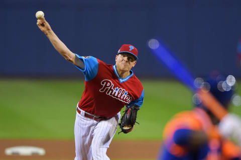 PHILADELPHIA, PA – AUGUST 19: Starting pitcher Nick Pivetta #43 of the Philadelphia Phillies delivers a pitch in the fourth inning against the New York Mets during the inaugural MLB Little League Classic BB&T Ballpark on August 19, 2018 in Williamsport, Pennsylvania. (Photo by Drew Hallowell/Getty Images)