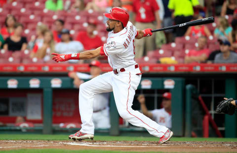 CINCINNATI, OH – AUGUST 29: Billy Hamilton #6 of the Cincinnati Reds its a home run in the first inning against the Milwaukee Brewers at Great American Ball Park on August 29, 2018 in Cincinnati, Ohio. (Photo by Andy Lyons/Getty Images)