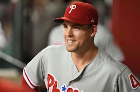 Scott Kingery #4 of the Philadelphia Phillies (Photo by Jennifer Stewart/Getty Images)