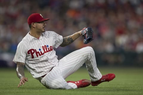 PHILADELPHIA, PA – AUGUST 15: Vince Velasquez #28 of the Philadelphia Phillies in action against the Boston Red Sox at Citizens Bank Park on August 15, 2018 in Philadelphia, Pennsylvania. (Photo by Mitchell Leff/Getty Images)