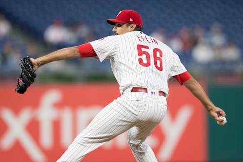 PHILADELPHIA, PA – SEPTEMBER 14: Zach Eflin #56 of the Philadelphia Phillies throws a pitch in the top of the first inning against the Miami Marlins at Citizens Bank Park on September 14, 2018 in Philadelphia, Pennsylvania. (Photo by Mitchell Leff/Getty Images)