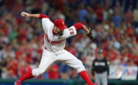 PHILADELPHIA, PA – SEPTEMBER 15: Pat Neshek #93 of the Philadelphia Phillies in action against the Miami Marlins during a game at Citizens Bank Park on September 15, 2018 in Philadelphia, Pennsylvania. (Photo by Rich Schultz/Getty Images)