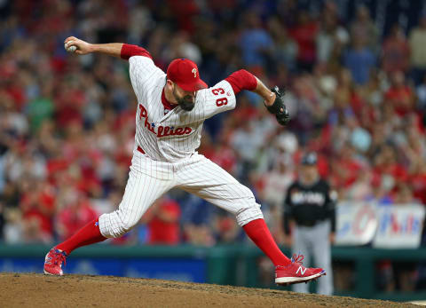 PHILADELPHIA, PA – SEPTEMBER 15: Pat Neshek #93 of the Philadelphia Phillies in action against the Miami Marlins during a game at Citizens Bank Park on September 15, 2018 in Philadelphia, Pennsylvania. (Photo by Rich Schultz/Getty Images)