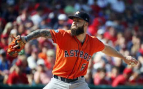 CLEVELAND, OH – OCTOBER 08: Dallas Keuchel #60 of the Houston Astros pitches in the first inning against the Cleveland Indians during Game Three of the American League Division Series at Progressive Field on October 8, 2018 in Cleveland, Ohio. (Photo by Gregory Shamus/Getty Images)