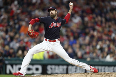 CLEVELAND, OH – SEPTEMBER 22: Andrew Miller #24 of the Cleveland Indians pitches against the Boston Red Sox in the seventh inning at Progressive Field on September 22, 2018 in Cleveland, Ohio. The Indians defeated the Red Sox 5-4 in 11 innings. (Photo by David Maxwell/Getty Images)