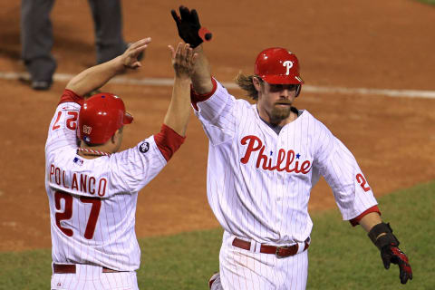 Jayson Werth, Placido Polanco, Philadelphia Phillies. (Photo by Chris McGrath/Getty Images)