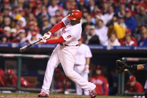 Tamp Bay Rays against the Philadelphia Phillies Ryan Howard at Citizen’s Bank Park during game three of the World Series in Philadelphia, PA Oct. 25, 2008. Phillies won 5-4. (Photo by Jay Drowns/Sporting News via Getty Images)