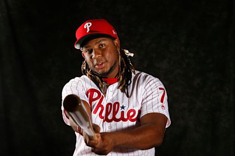 CLEARWATER, FL – FEBRUARY 19: Maikel Franco #7 of the Philadelphia Phillies poses for a photo during the Phillies’ photo day on February 19, 2019 at Carpenter Field in Clearwater, Florida. (Photo by Brian Blanco/Getty Images)