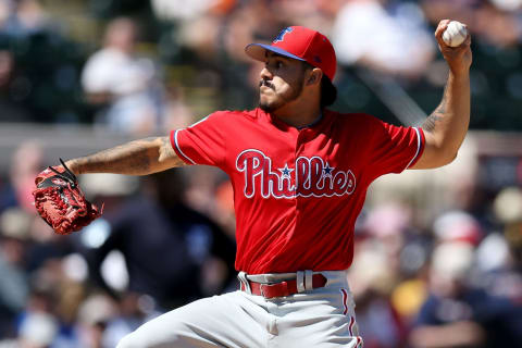 LAKELAND, FLORIDA – MARCH 07: JoJo Romero #79 of the Philadelphia Phillies pitches in the first inning against the Detroit Tigers during the Grapefruit League spring training game at Publix Field at Joker Marchant Stadium on March 07, 2019 in Lakeland, Florida. (Photo by Dylan Buell/Getty Images)