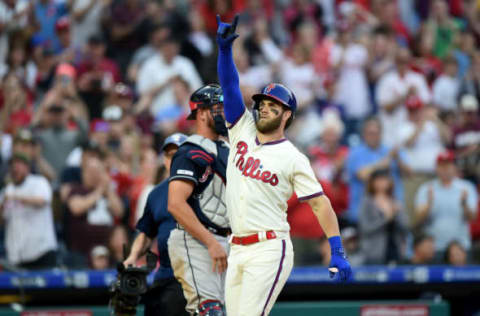 Bryce Harper #3 of the Philadelphia Phillies (Photo by G Fiume/Getty Images)