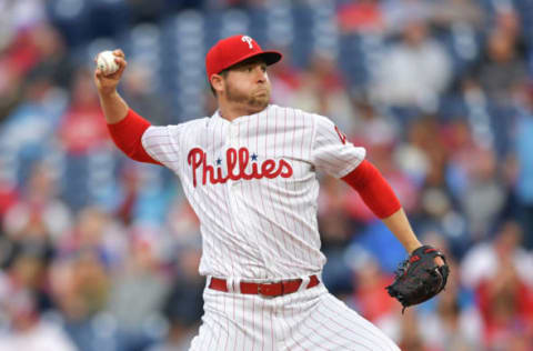 PHILADELPHIA, PA – MAY 03: Starting pitcher Jerad Eickhoff #48 of the Philadelphia Phillies delivers a pitch in the first inning against the Washington Nationals at Citizens Bank Park on May 3, 2019 in Philadelphia, Pennsylvania. (Photo by Drew Hallowell/Getty Images)