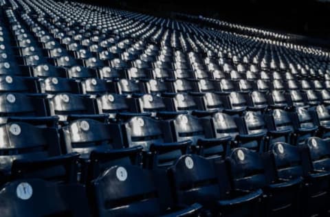 A general view of empty seats. (Photo by Rob Tringali/SportsChrome/Getty Images)