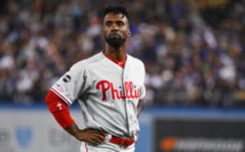 LOS ANGELES, CA – MAY 31: Philadelphia Phillies outfielder Andrew McCutchen (22) looks on during a MLB game between the Philadelphia Phillies and the Los Angeles Dodgers on May 31, 2019 at Dodger Stadium in Los Angeles, CA. (Photo by Brian Rothmuller/Icon Sportswire via Getty Images)