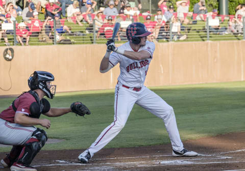 STANFORD, CA – JUNE 01: Fresno State third baseman McCarthy Tatum (14) gets ready to make a base hit during the Regional Championships game between Stanford and Fresno State on Saturday, June 01, 2019 at Klein Field in Stanford, California. (Photo by Douglas Stringer/Icon Sportswire via Getty Images)