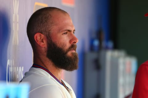 PHILADELPHIA, PA – JULY 14: Pitcher Jake Arrieta #49 of Philadelphia Phillies watches from the dugout in the sixth inning during a baseball game at Citizens Bank Park on July 14, 2019 in Philadelphia, Pennsylvania. The Phillies defeated the Nationals 4-3. (Photo by Rich Schultz/Getty Images)