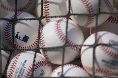 A general view of baseballs (Photo by Mitchell Leff/Getty Images)