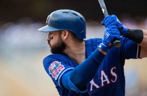 Joey Gallo #13 of the Texas Rangers (Photo by Brace Hemmelgarn/Minnesota Twins/Getty Images)