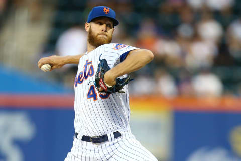 NEW YORK, NEW YORK – AUGUST 06: Zack Wheeler #45 of the New York Mets pitches in the second inning against the Miami Marlins at Citi Field on August 06, 2019 in New York City. (Photo by Mike Stobe/Getty Images)