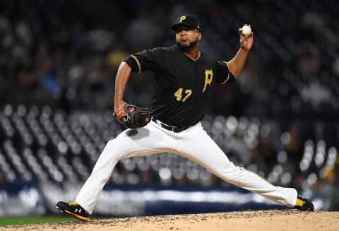 PITTSBURGH, PA – SEPTEMBER 24: Francisco Liriano #47 of the Pittsburgh Pirates pitches during the seventh inning against the Chicago Cubs at PNC Park on September 24, 2019 in Pittsburgh, Pennsylvania. (Photo by Joe Sargent/Getty Images)