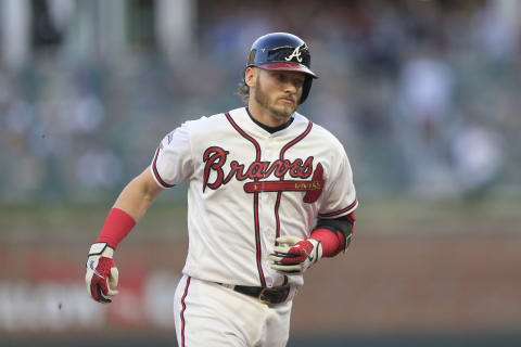 ATLANTA, GA – OCTOBER 09: Atlanta Braves third baseman Josh Donaldson #20 rounds the bases after hitting a home run the fifth and final game of the National League Division Series between the Atlanta Braves and the St. Louis Cardinals on October 9, 2019 at Suntrust Park in Atlanta, Georgia. (Photo by David J. Griffin/Icon Sportswire via Getty Images)