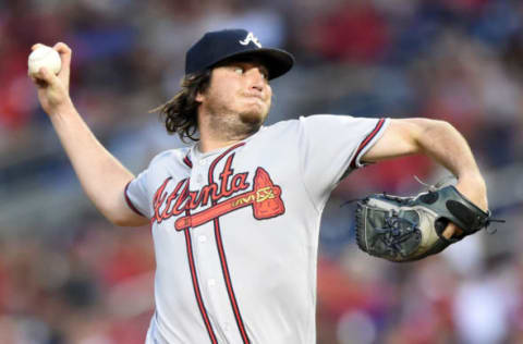 Luke Jackson #77 of the Atlanta Braves (Photo by Mitchell Layton/Getty Images)