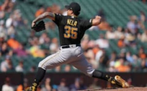 SAN FRANCISCO, CALIFORNIA – SEPTEMBER 12: Keone Kela #35 of the Pittsburgh Pirates pitches against the San Francisco Giants in the bottom of the seventh inning at Oracle Park on September 12, 2019 in San Francisco, California. (Photo by Thearon W. Henderson/Getty Images)