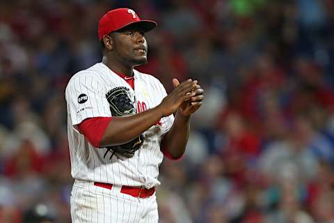 PHILADELPHIA, PA – SEPTEMBER 14: Hector Neris #50 of the Philadelphia Phillies in action against the Boston Red Sox during a game at Citizens Bank Park on September 14, 2019 in Philadelphia, Pennsylvania. (Photo by Rich Schultz/Getty Images)