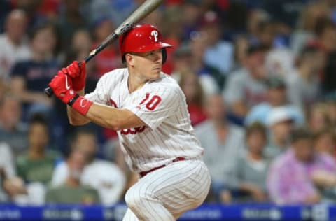 PHILADELPHIA, PA – SEPTEMBER 14: J.T. Realmuto #10 of the Philadelphia Phillies in action against the Boston Red Sox during a game at Citizens Bank Park on September 14, 2019 in Philadelphia, Pennsylvania. (Photo by Rich Schultz/Getty Images)