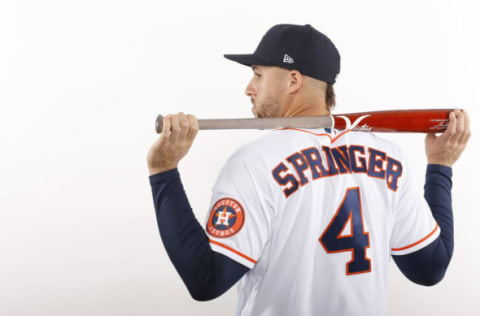 George Springer #4 of the Houston Astros (Photo by Michael Reaves/Getty Images)