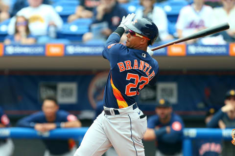 PORT ST. LUCIE, FL – MARCH 08: Michael Brantley #23 of the Houston Astros in action against the New York Mets during a spring training baseball game at Clover Park on March 8, 2020 in Port St. Lucie, Florida. The Mets defeated the Astros 3-1. (Photo by Rich Schultz/Getty Images)