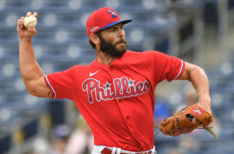 Jake Arrieta #49 of the Philadelphia Phillies (Photo by Mark Brown/Getty Images)