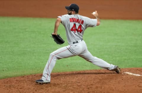 Brandon Workman #44 of the Boston Red Sox (Photo by Mike Carlson/Getty Images)